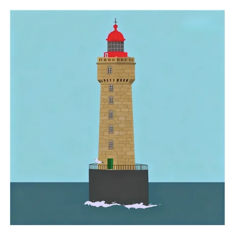 Phare en pierre au sommet rouge, symbole de la supervision de coachs