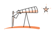 Télescope et étoile, illustration de la supervision de coaching - Amaredum